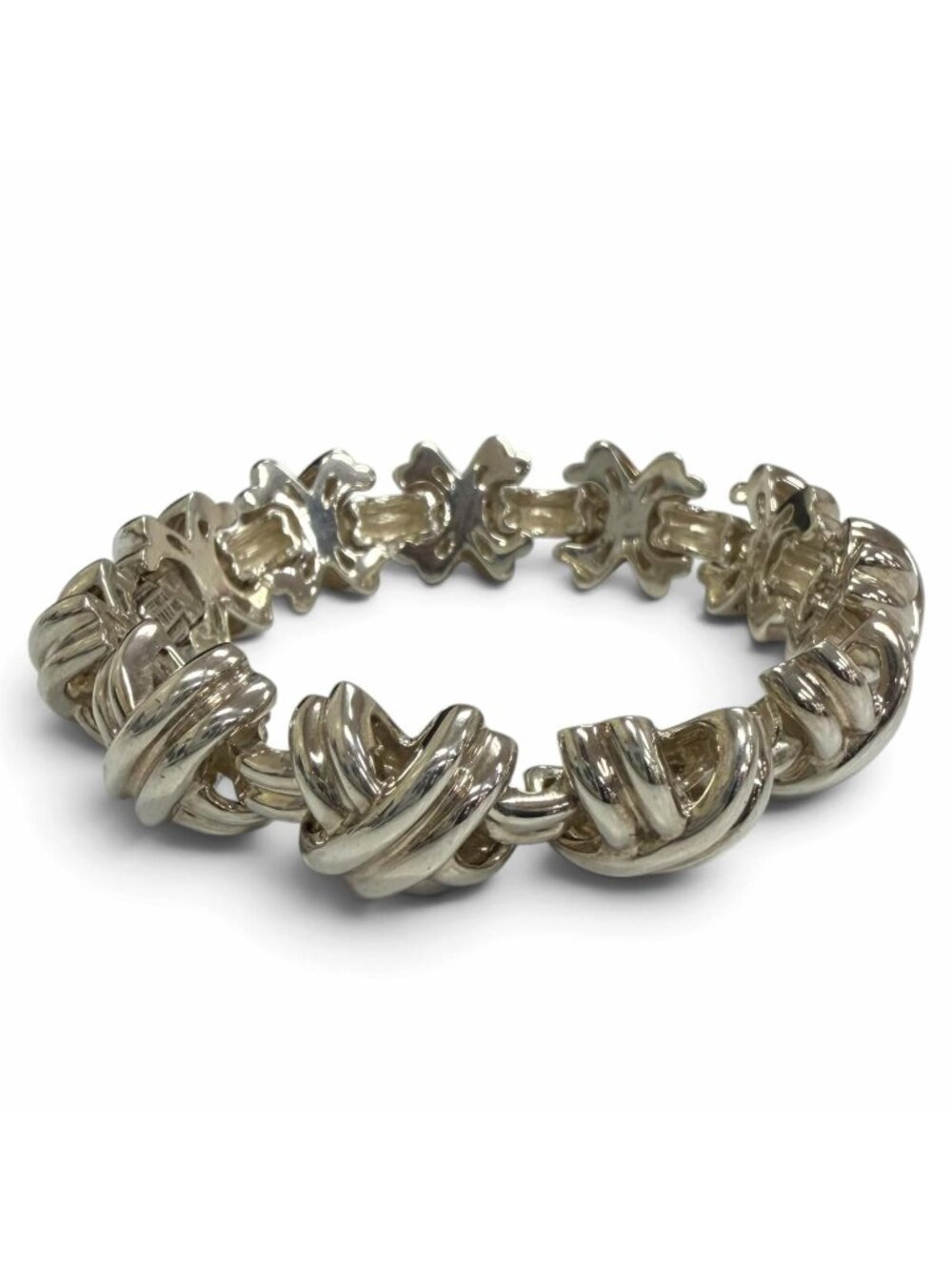 Tiffany & Co Vintage Signature Link Motif Bracelet Silver